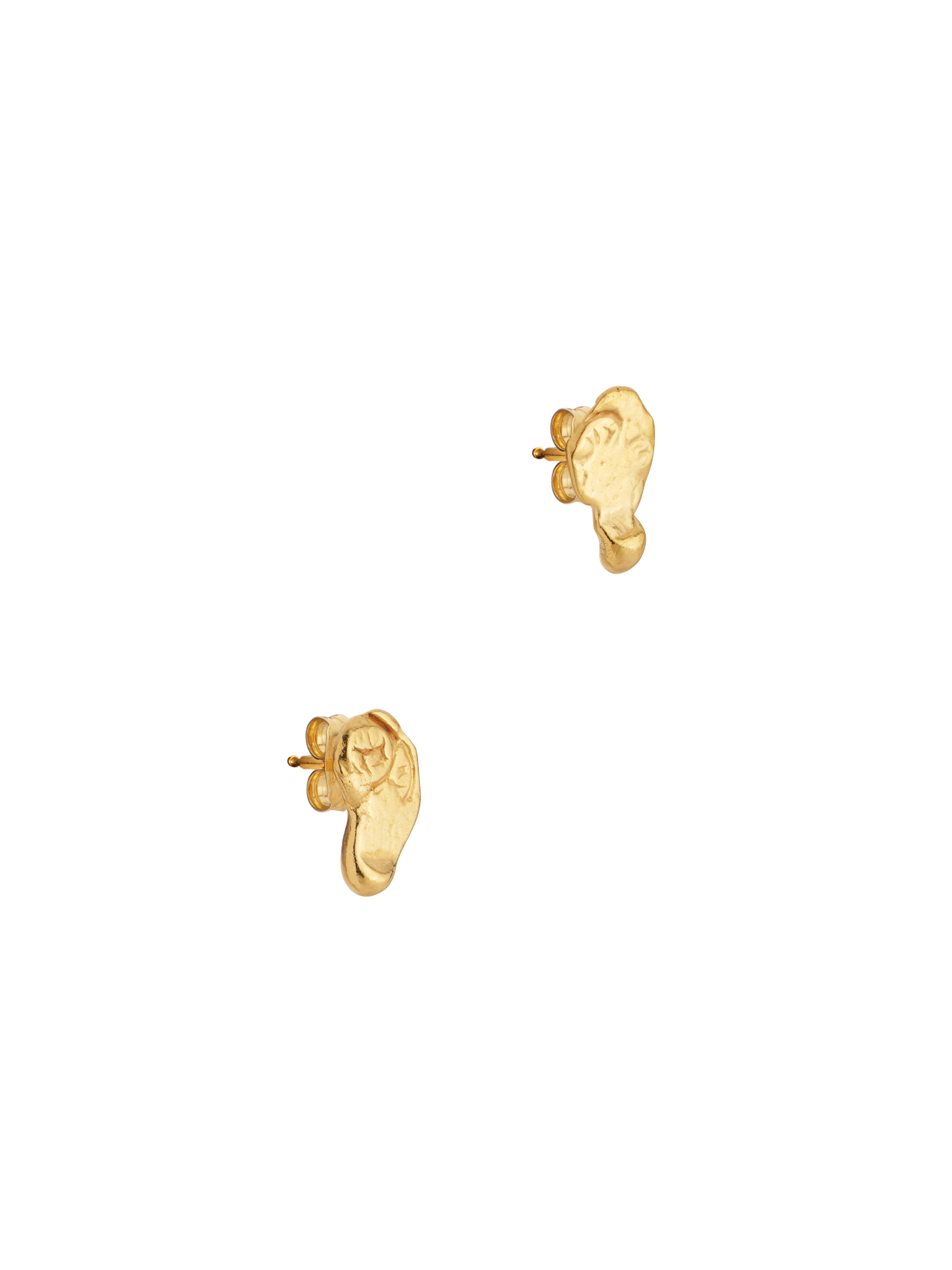 18kt gold vermeil pinch stud earrings no.9